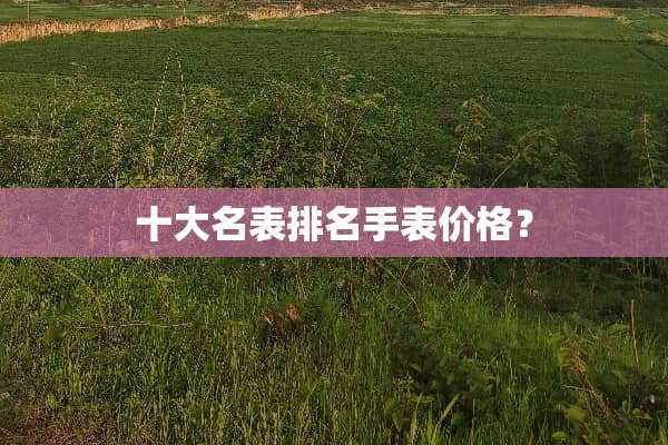 十大名表排名手表价格？