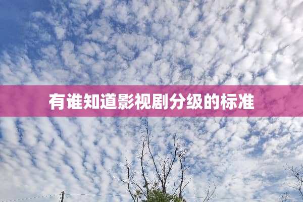 有谁知道影视剧分级的标准