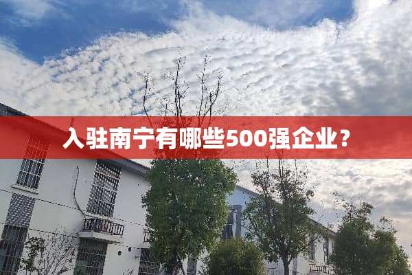 入驻南宁有哪些500强企业？