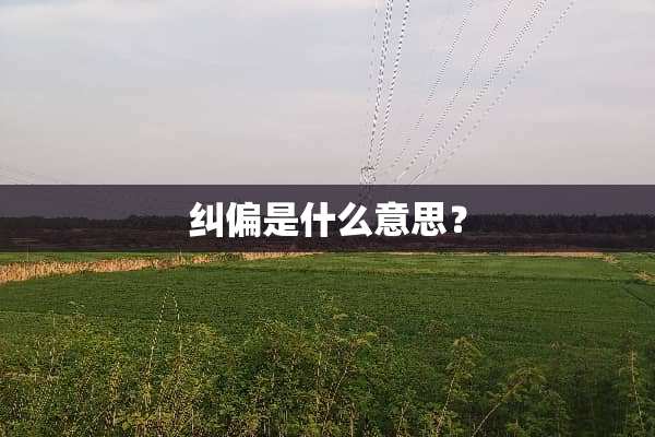 纠偏是什么意思？