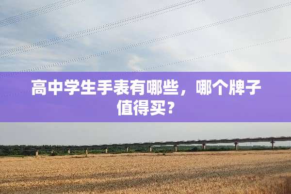 高中学生手表有哪些，哪个牌子值得买？