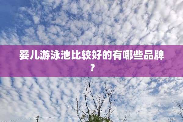 婴儿游泳池比较好的有哪些品牌？