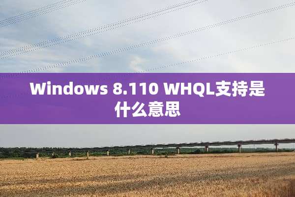 Windows 8.110 WHQL支持是什么意思
