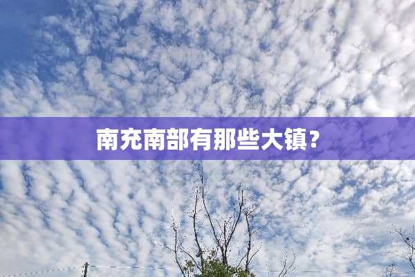 南充南部有那些大镇？