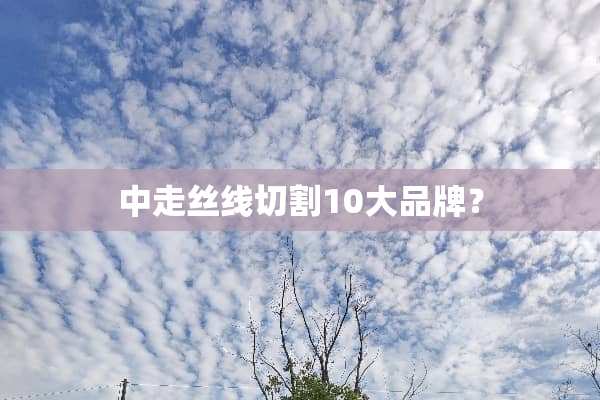 中走丝线切割10大品牌？