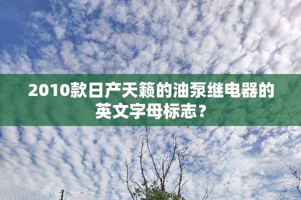 2010款日产天籁的油泵继电器的英文字母标志？