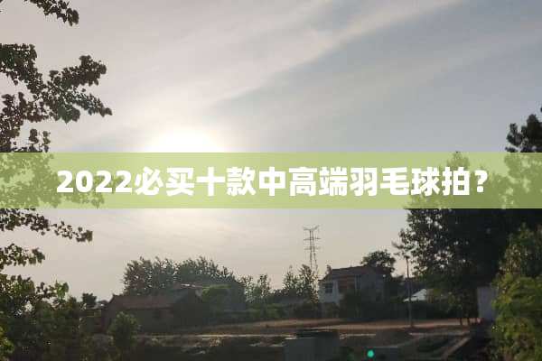 2022必买十款中高端羽毛球拍？
