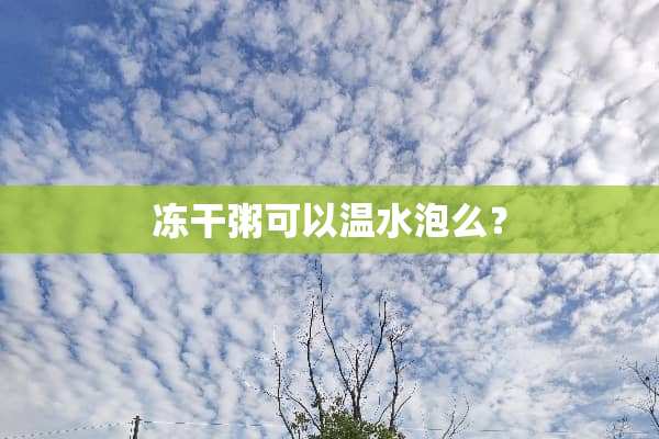 冻干粥可以温水泡么？