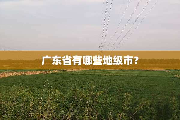广东省有哪些地级市？