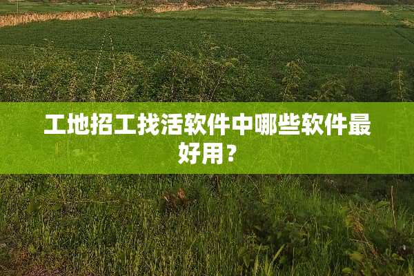 工地招工找活软件中哪些软件最好用？
