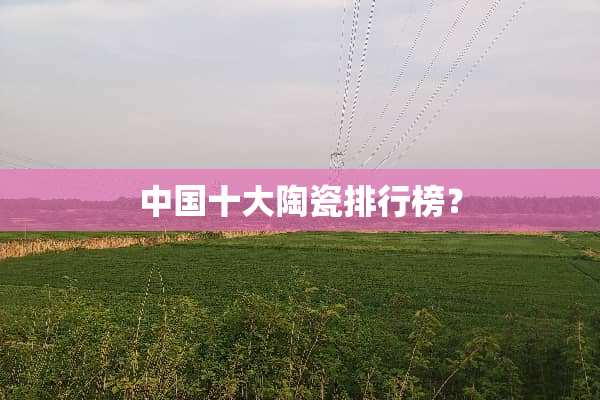 中国十大陶瓷排行榜？