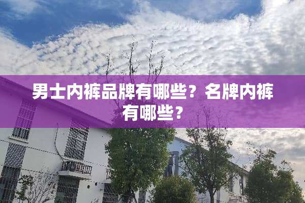 男士**品牌有哪些？名牌**有哪些？