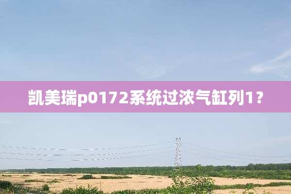 凯美瑞p0172系统过浓气缸列1？