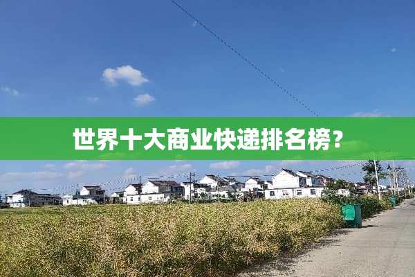 世界十大商业快递排名榜？