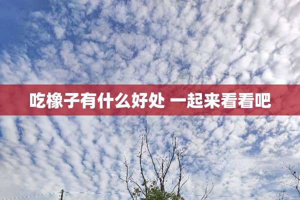 吃橡子有什么好处 一起来看看吧
