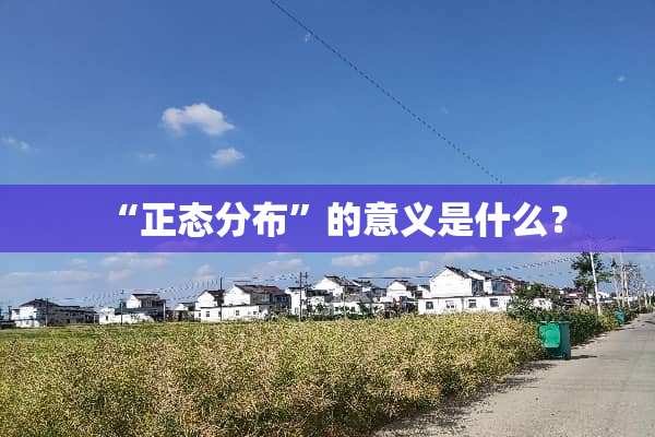 “正态分布”的意义是什么？