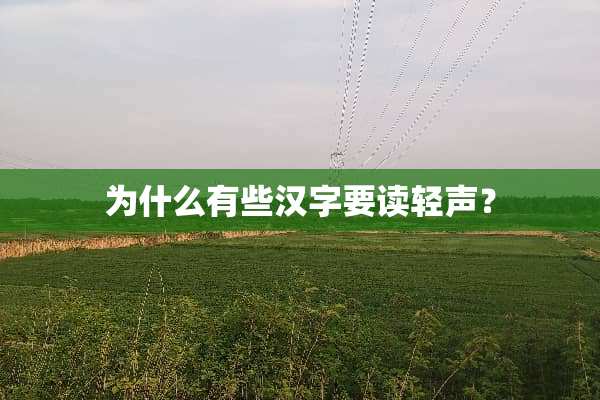 为什么有些汉字要读轻声？