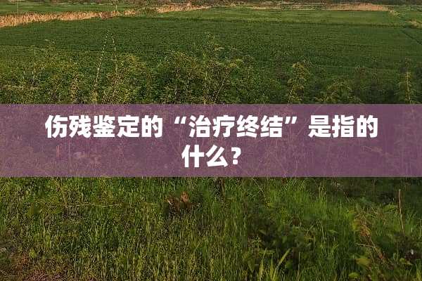 伤残鉴定的“治疗终结”是指的什么？