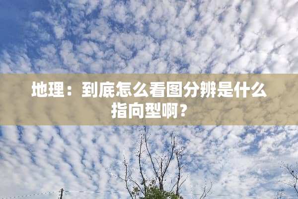 地理：到底怎么看图分辨是什么指向型啊？