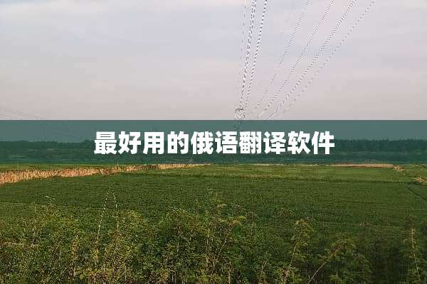 最好用的俄语翻译软件
