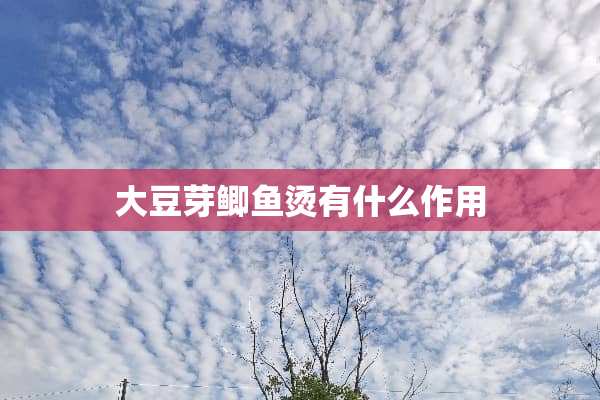大豆芽鲫鱼烫有什么作用