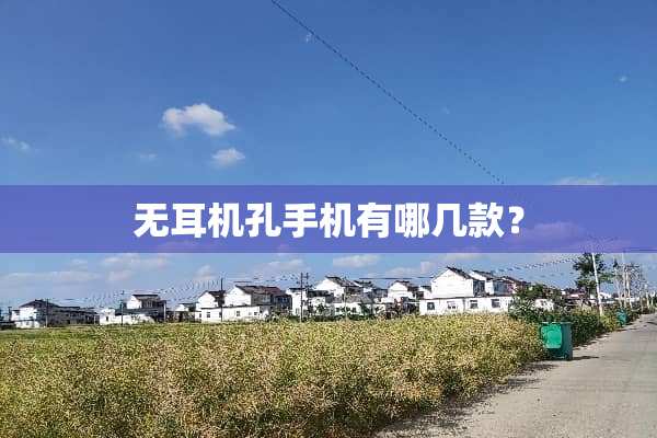 无耳机孔手机有哪几款？