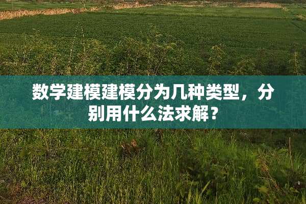 数学建模建模分为几种类型，分别用什么法求解？