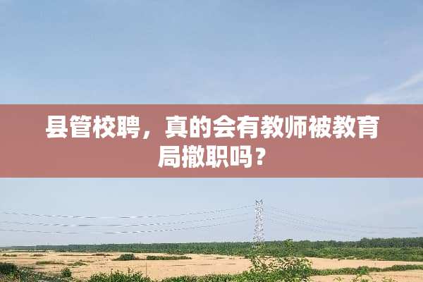 县管校聘，真的会有教师被教育局撤职吗？