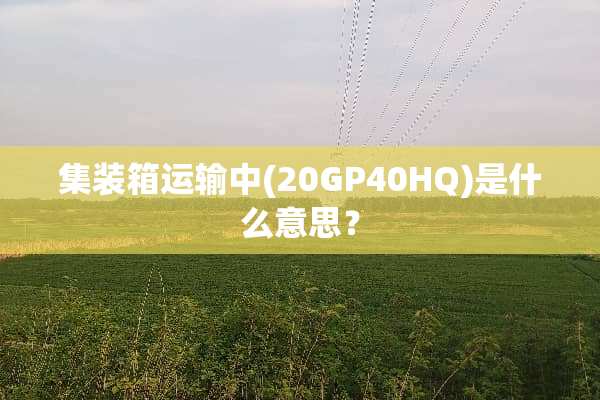 集装箱运输中(20GP40HQ)是什么意思？