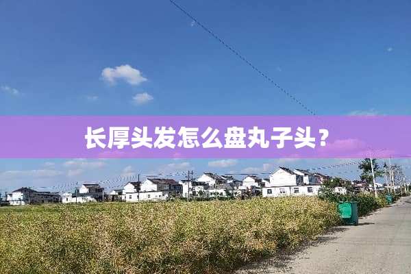 长厚头发怎么盘丸子头？