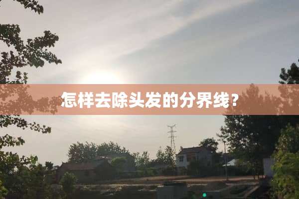 怎样去除头发的分界线？