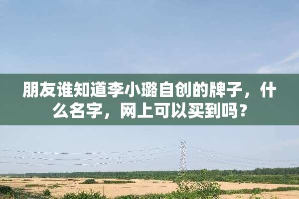 朋友谁知道李小璐自创的牌子，什么名字，网上可以买到吗？