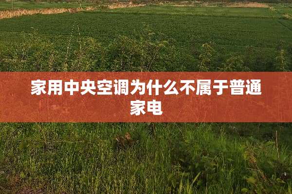 家用**空调为什么不属于普通家电
