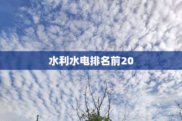 水利水电排名前20