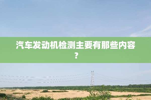汽车发动机检测主要有那些内容？