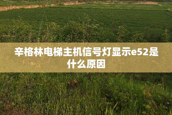 辛格林电梯主机信号灯显示e52是什么原因