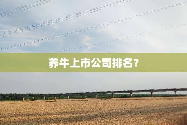 养牛上市公司排名？