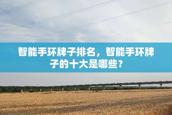 智能手环牌子排名，智能手环牌子的十大是哪些？