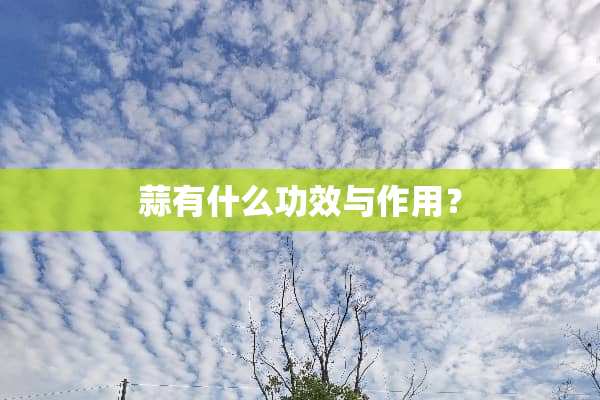 蒜有什么功效与作用？