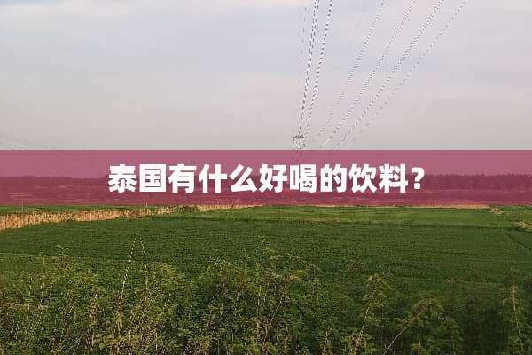 泰国有什么好喝的饮料？