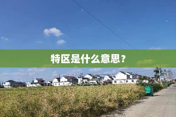 特区是什么意思？