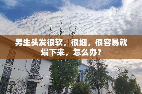 男生头发很软，很细，很容易就塌下来，怎么办？
