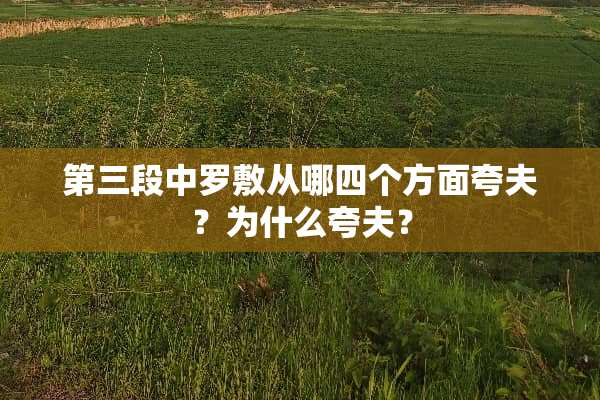 第三段中罗敷从哪四个方面夸夫？为什么夸夫？