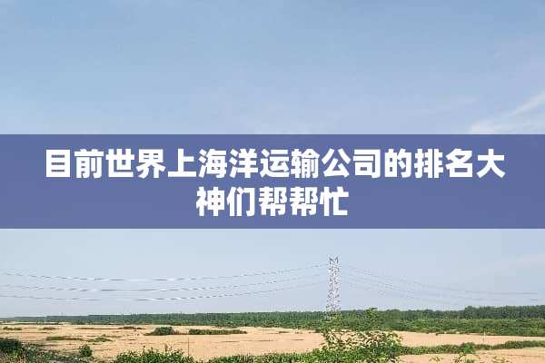 目前世界上海洋运输公司的排名大神们帮帮忙