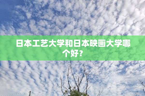 日本工艺大学和日本映画大学哪个好？
