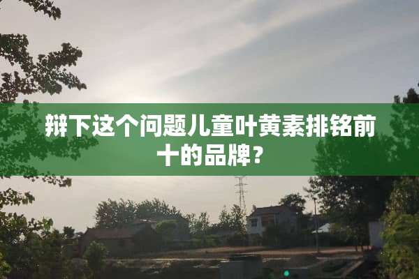 辩下这个问题儿童叶黄素排铭前十的品牌？