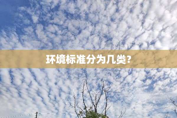 环境标准分为几类？