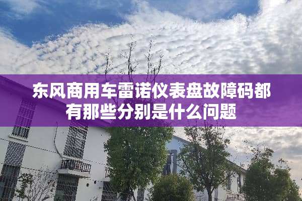 东风商用车雷诺仪表盘故障码都有那些分别是什么问题