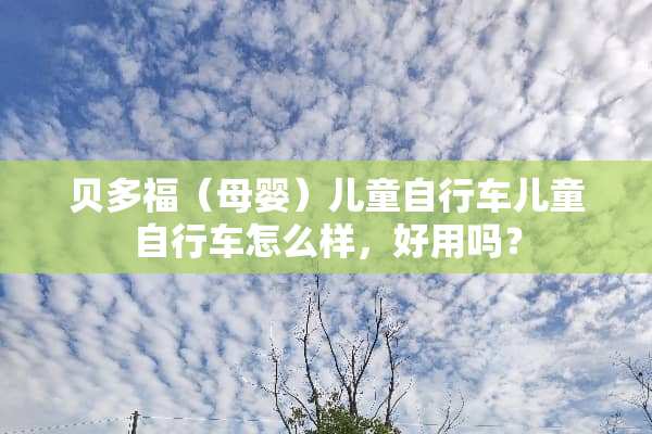 贝多福（母婴）儿童自行车儿童自行车怎么样，好用吗？