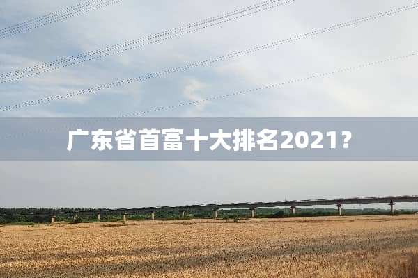 广东省首富十大排名2021？